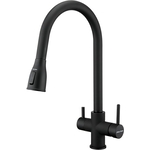 Смеситель для кухни Paulmark Lange с подключением фильтра, антрацит (La214212-401)