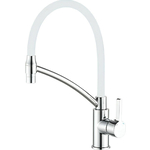 Смеситель для кухни Haiba HB643-8 гибкий излив, хром/белый (HB73643-8)