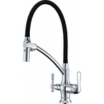 Смеситель для кухни ZorG Sanitary с подключением фильтра, хром/черный (ZR 347-6 YF)