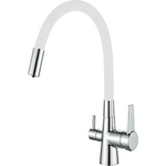 Смеситель для кухни Haiba HB858-8 с подключением фильтра, хром/белый (HB76858-8)