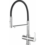 Смеситель для кухни Haiba HB854 с подключением фильтра, хром/черный (HB76854)