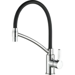 Смеситель для кухни Haiba HB643-7 гибкий излив, хром/черный (HB73643-7)