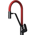 Смеситель для кухни Am.Pm Like с подключением фильтра, черный матовый/красный (F8007828)