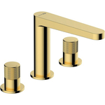 Смеситель для раковины Wasserkraft Ems на 3 отверстия, золото глянцевое (7635)