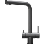 Смеситель для кухни Granula 7011 с подключением фильтра, графит матовый