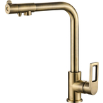 Смеситель для кухни ZorG Steel Hammer SH 572 BRONZE с подключением фильтра, бронза