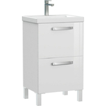 Тумба с раковиной Cersanit Melar 50х40 со смесителем Elio, белая (64761)