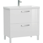 Тумба с раковиной Cersanit Melar 80х45 со смесителем Elio, белая (64763)