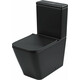 Унитаз-компакт безободковый Grossman с сиденьем микролифт, черный матовый (GR-4445BMS)