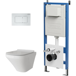 Комплект унитаза Grossman сиденье микролифт, инсталляция, клавиша белая матовая, белый (97.4440S.04.01M)