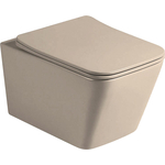 Унитаз подвесной безободковый Vincea Q-Line с сиденьем микролифт, капучино матовый (VT1-12MC)