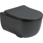 Унитаз подвесной безободковый Vincea Evo с сиденьем микролифт, матовый черный (VT1-34SMB)