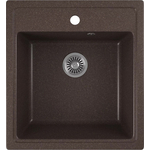 Кухонная мойка GreenStone GRS-01-345 шоколад, с сифоном