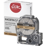 Кассета с лентой S'OK K4KBM для Epson , черный на золотом, 12мм/8м