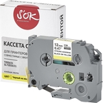 Кассета с лентой S'OK TZES631 для Brother, черный на желтом, 12мм/8м