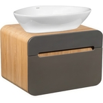 Тумба под раковину Runo Ницца 60х46 дуб натуральный/графит (00-00002123)