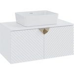 Тумба под раковину Runo Андорра 85х45 белая матовая/белая глянцевая (00-00002019)