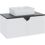 Тумба под раковину Runo Андорра 85х45 белая матовая/черная (00-00002018)