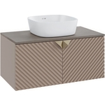 Тумба под раковину Runo Андорра 85х45 кашемир серый/дуб какао (00-00002017)