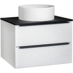 Тумба под раковину Runo Орлеан 70х46 белая матовая/черная (00-00002022)