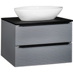 Тумба под раковину Runo Орлеан 70х46 серая/черная (00-00002021)