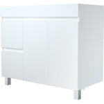 Тумба под раковину 1Marka Cube 100х48 с бельевой корзиной, белый глянец (У79527)