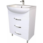 Тумба с раковиной 1Marka Вита 65х32 три ящика, белый глянец (У50110, 1WH207775)