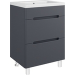 Тумба с раковиной Runo Парма 60х45 графит (00-00001454, 4620750025731)