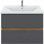 Тумба под раковину Sanstar Graffa 80х44 дуб вотан/графит софт (453.1-1.4.1.)