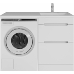 Тумба с раковиной Sanstar Толедо 50 (110) правая, под стиральную машину, белая, Estetus Даллас