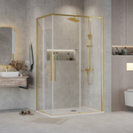 Душевой уголок Grossman Galaxy 90x80 прозрачный, золото сатин (300.K33.01.9080.32.00)
