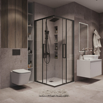 Душевой уголок Grossman Cosmo 80x80 прозрачный, черный матовый (300.K33.02.8080.21.00)