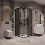 Душевой уголок Grossman Cosmo 90x90 тонированный, черный матовый (300.K33.02.9090.21.10)