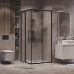 Душевой уголок Grossman Cosmo 90x90 шиншилла, черный матовый (300.K33.02.9090.21.02)