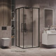 Душевой уголок Grossman Cosmo 90x90 шиншилла, черный матовый (300.K33.02.9090.21.02)