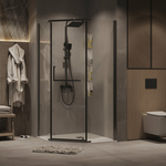 Душевой уголок Grossman Pragma 90x90 прозрачный, графит сатин (302.K33.03.9090.42.00)