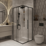 Душевой уголок Niagara Nova 90x90 прозрачный, черный матовый (NG-6823-34BLACK)