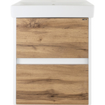 Тумба под раковину Misty Адриана 45 подвесная, дуб вотан/белая (П-Адр01045-0122Я)