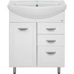 Тумба под раковину Misty Дрея 65 с бельевой корзиной, белая (Э-Дре01065-01К2Я)