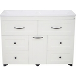 Тумба под раковину Misty Дуэт 120 с бельевой корзиной, белая (П-Ду011206я01-1)