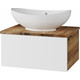 Тумба под раковину Misty Ива 60 подвесная, белая/дуб вотан (П-Ива-01060-951Я)