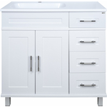 Тумба под раковину Misty Купер 90 левая, белая (П-Куп01090-0124ЯЛ)