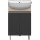 Тумба под раковину Misty Поло 50 антрацит/дуб галифакс белый (О-Пол07060-0142ДП)