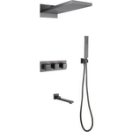 Душевая система Abber Daheim с термостатом, встраиваемая, никель (AF8253NG)