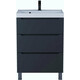 Тумба под раковину Uperwood Tanos 60 напольная, 3 ящика, черная матовая (291020332)