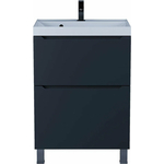 Тумба под раковину Uperwood Tanos 60 напольная, 2 ящика, черная матовая (291120331)