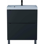 Тумба под раковину Uperwood Tanos 70 напольная, 2 ящика, черная матовая (291120332)