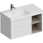 Тумба с раковиной Kerama Marazzi Cubo 90 белая (CUB.90Lh\WHT.M, CU.wb.90Lh)