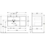Тумба с раковиной Kerama Marazzi Cubo 90 лимо (CUB.90Lh\LIM, CU.wb.90Lh)