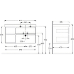 Тумба с раковиной Kerama Marazzi Cubo 90 мальва (CUB.90Rh\MAL, CU.wb.90Rh)